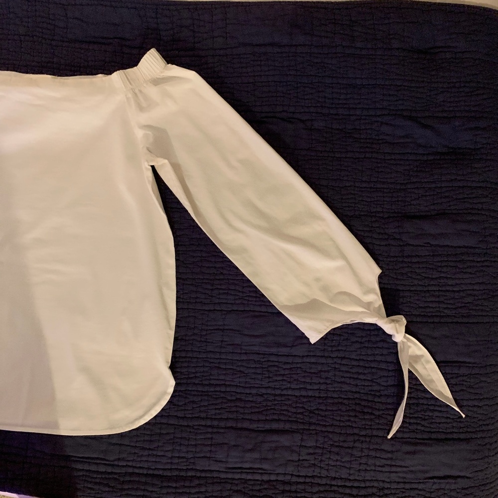 JOA Off shoulder Shirt Tie Sleeve Top Blouse